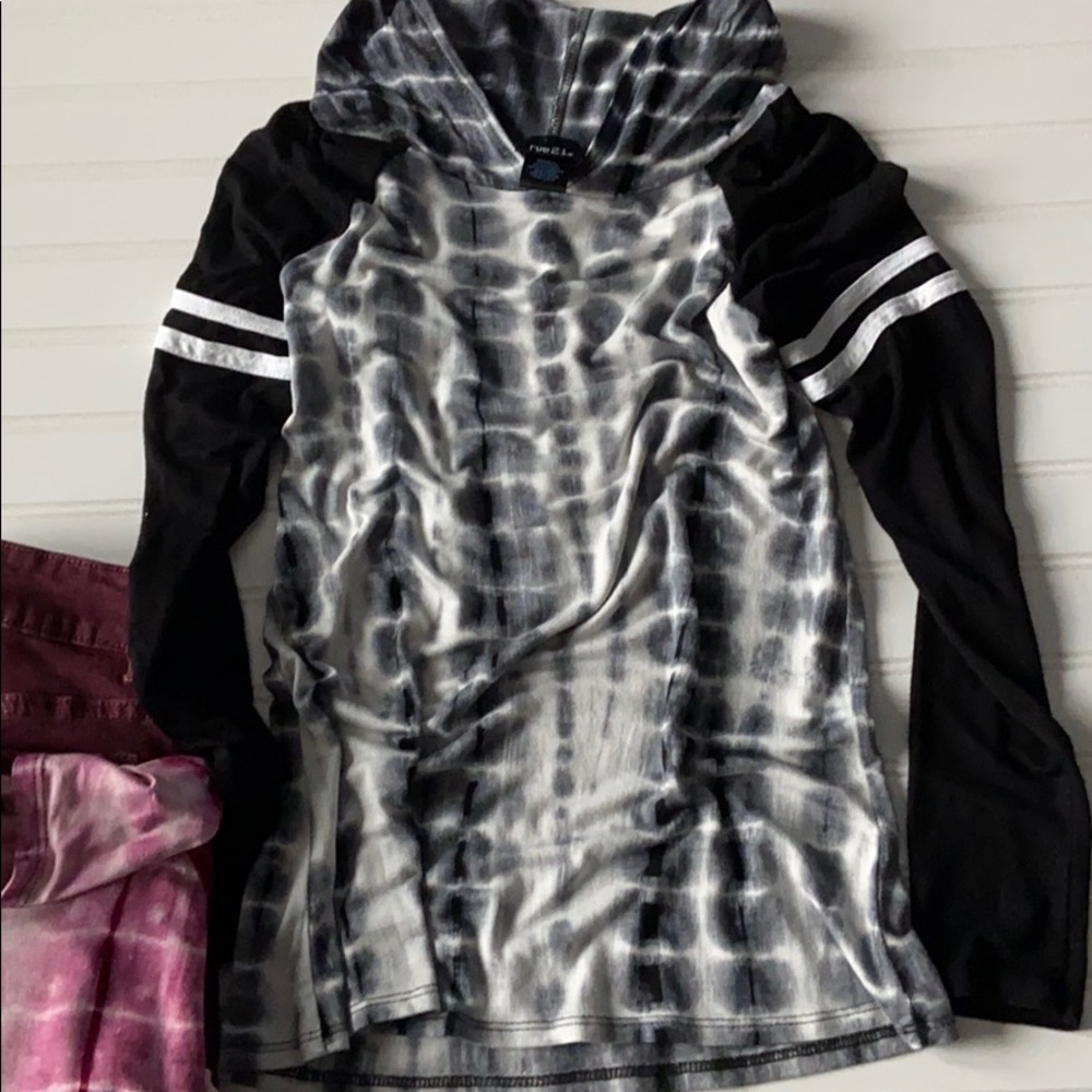 Rue 21 Jeans Distressed & Hoodie Tops Tie Dye - Picture 4 of 4